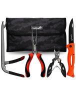 Angel Berger Hechtwerkzeugkit mit Tasche Raubfisch Tools mit Tasche Werkzeugset Angler Angelmesser Angelzange