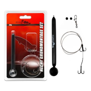 Angel Berger Hecht Grundmontage Set Köderfischmontage Ready2Fish Angelset Pike Dead Bait Stand Up Montage Köderfisch Stehaufbleimontage