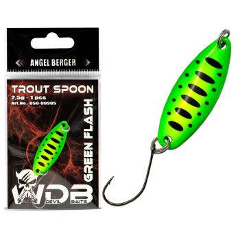 Wild Devil Baits Trout Spoon Green Flash Forellen Blinker Mini Spoon Forellenangeln