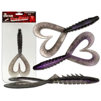 Wild Devil Baits TwinZilla 20cm Doppelschwanz Twister Gummifisch - Doppeltwister Shad Kunstköder Softlure Gummiköder-Baby Zander