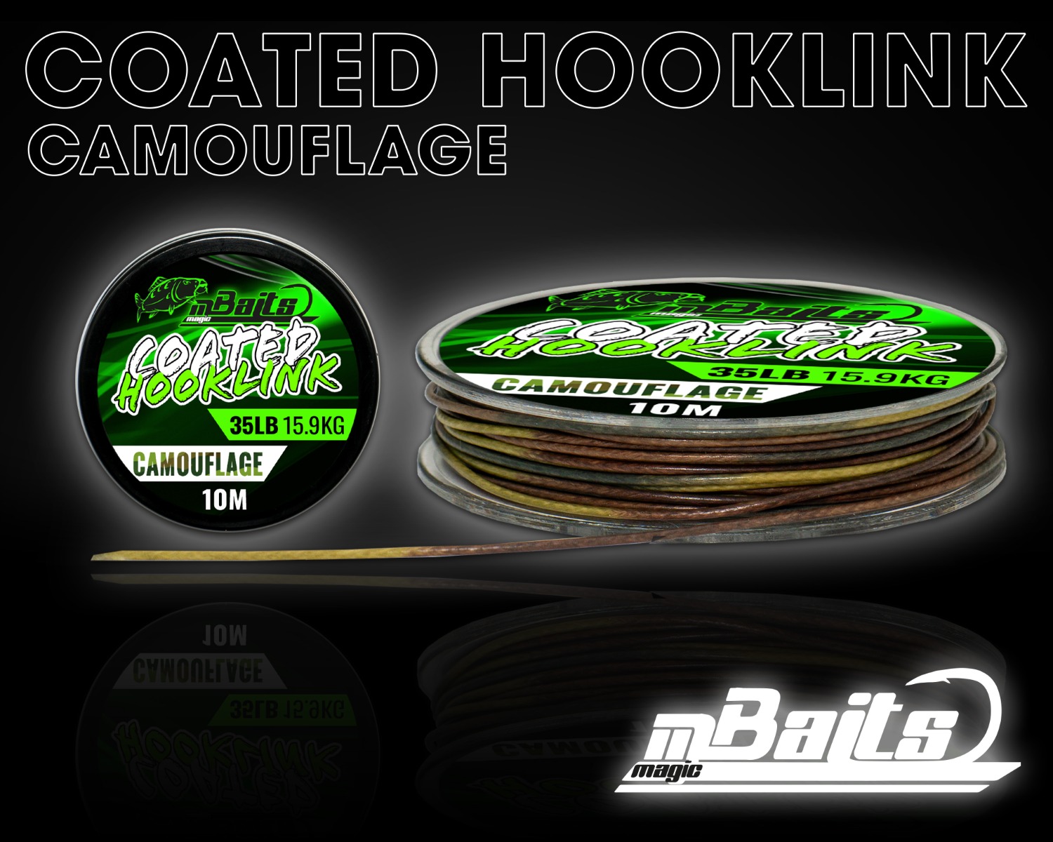 Magic Baits Coated Hooklink Camouflage Karpfenvorfach 10m Braided