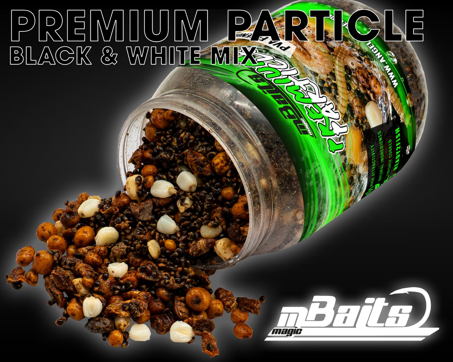 Magic Baits Premium Particle Black and White Mix gekochte Partikel
