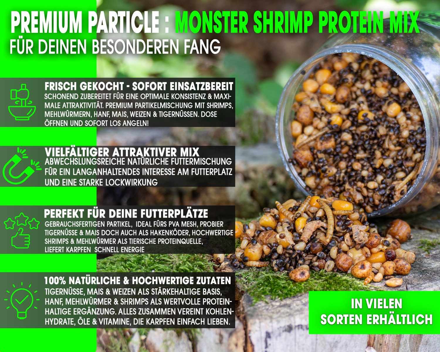 Magic Baits Premium Particle Monster Shrimp Protein Mix gekochte Partikel