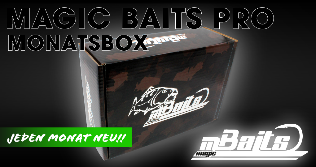 Magic Baits Pro MONATSBOX Karpfenbox Angelbox Promo Box Geschenk Angeln Angelzubehör Geschenkideen