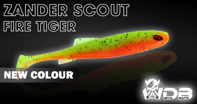 NEUE FARBE: Wild Devil Baits Zander Scout Fire Tiger 12,5 cm Shad Gummifisch Softlure