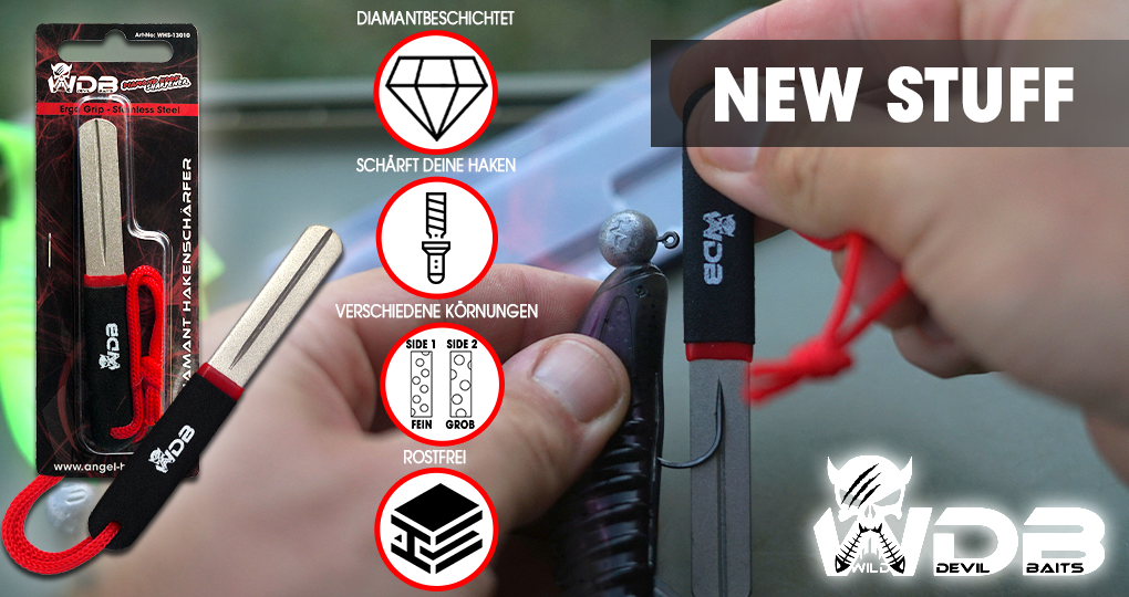  Wild Devil Baits Diamond Hook Sharpener Doppelseitiger Diamant Hakenschärfer Hakenfeile Angelhaken Schärfer Angelzubehör