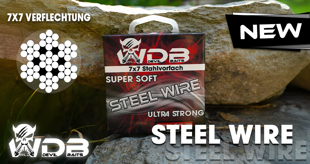 Wild Devil Baits Steel Wire 7x7 Stahlvorfach 10m Raubfischvorfach Hecht Vorfachmaterial Steel Leader Angelzubehör